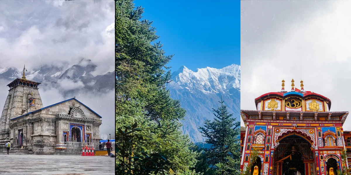 Snow-capped Kedarnath temple backdrop — plan your Uttarakhand trip by season.