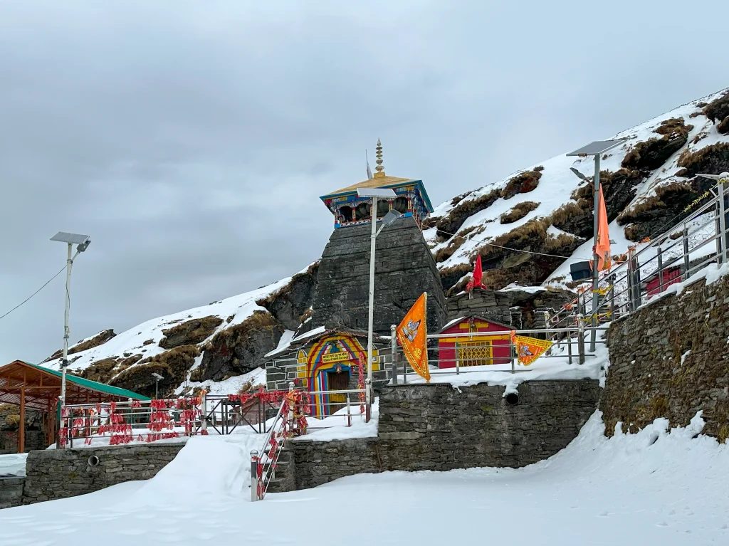Tungnath shrine above Chopta meadows, a highland stop within our Uttarakhand tour packages